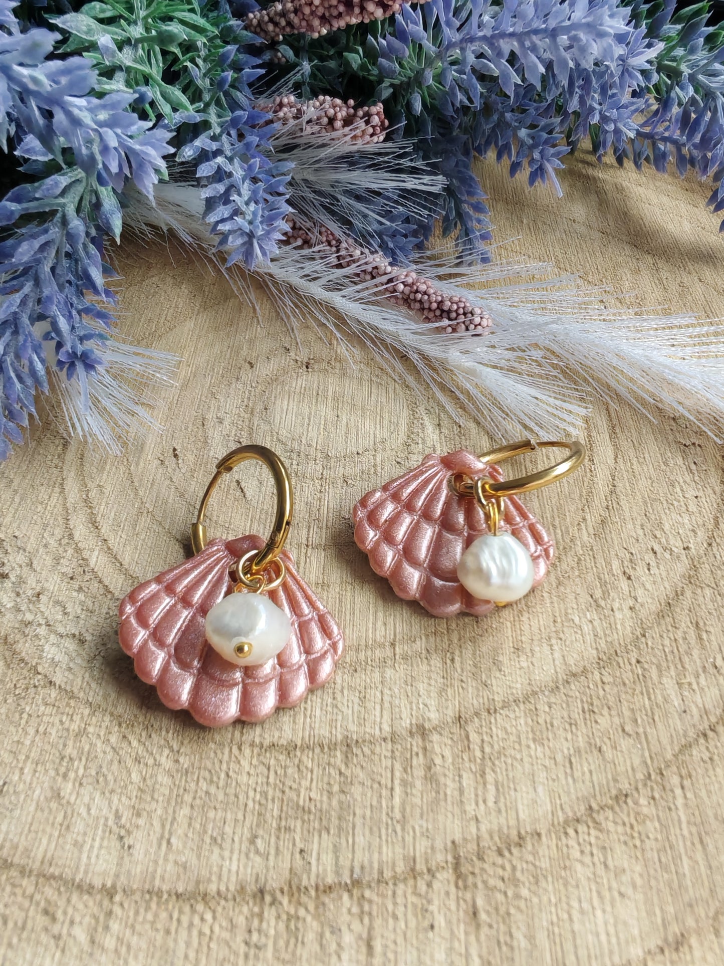 Pampilles interchangeables - par 2 - Duo Perle & Coquillage