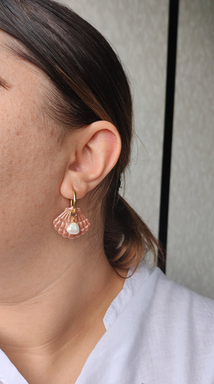 Pampilles interchangeables - par 2 - Duo Perle & Coquillage