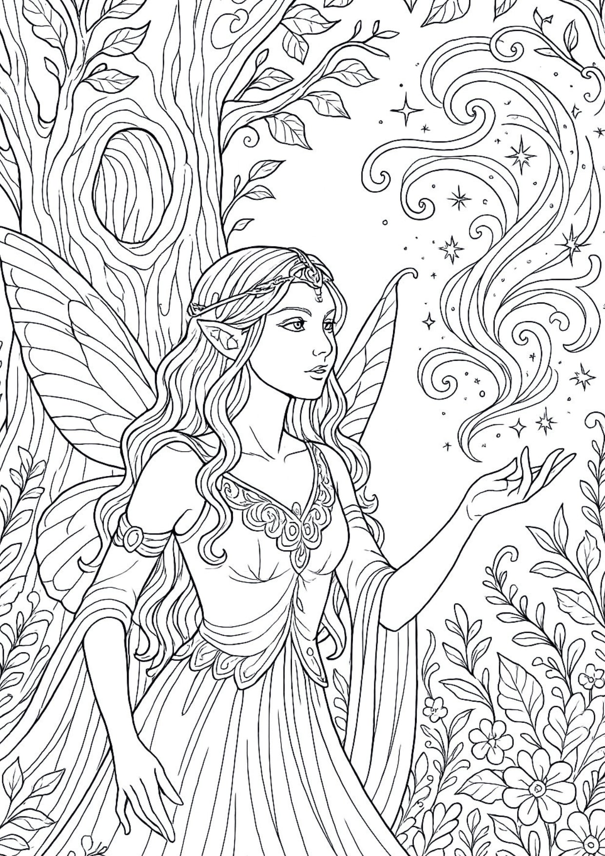 Cahier de Coloriage – Créoles Interchangeables & Fées | 24 Pages