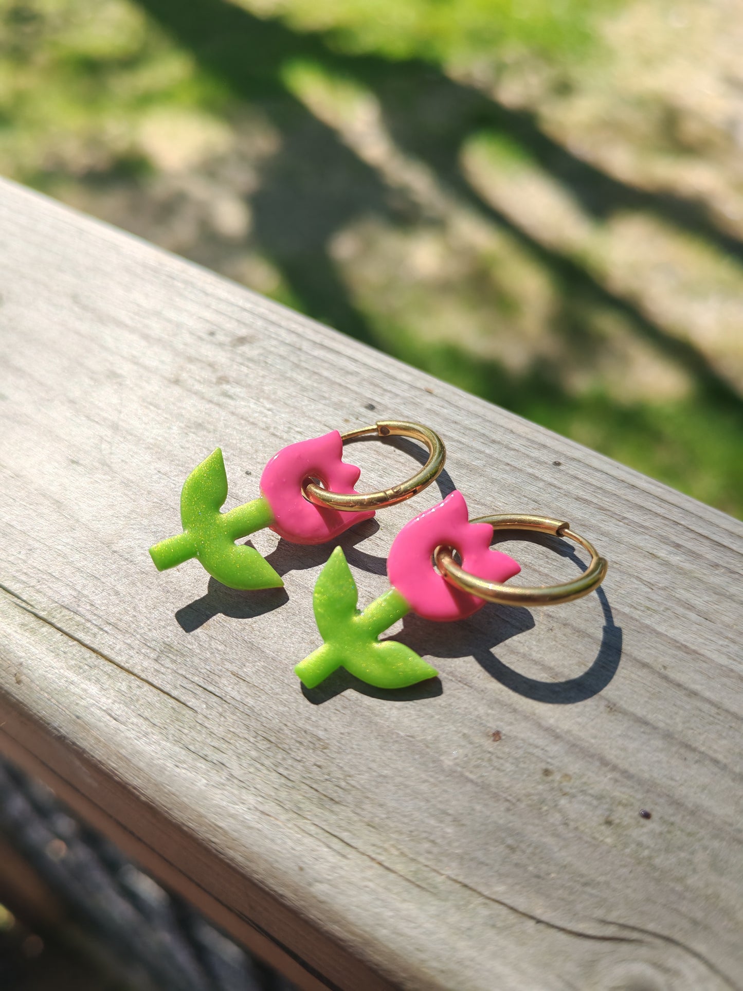 Pampilles interchangeables - par 2 - Tulipe Rose